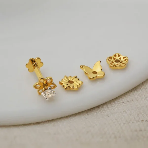 Changeable Diamond NosePin | 18k - Image 4