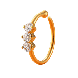 18k NoseRing With white stone | for women
