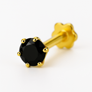 single Black Stone Nosepin