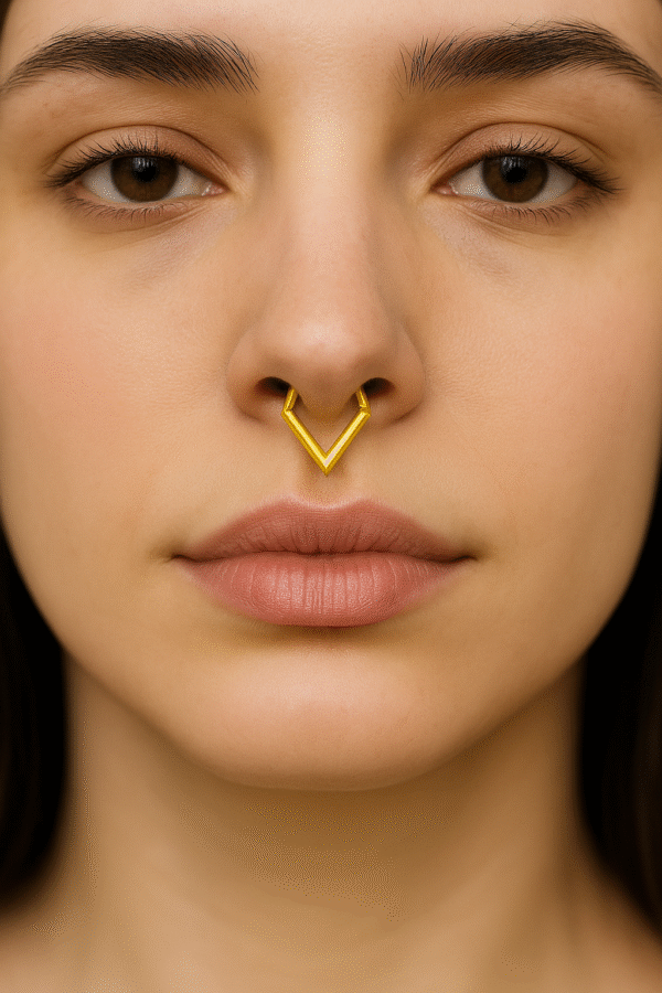 V Shape Nose ring| 18k - Image 2