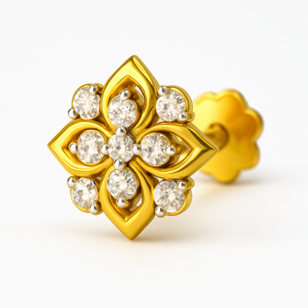 Diamond NosePin | 9 Vvs .08 ct | Tibras