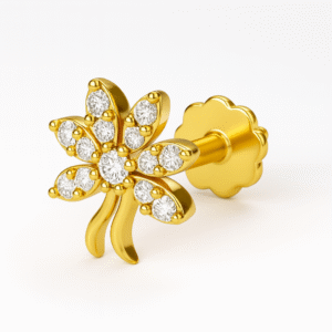 Diamond NosePin | .08ct | Floral | 18k