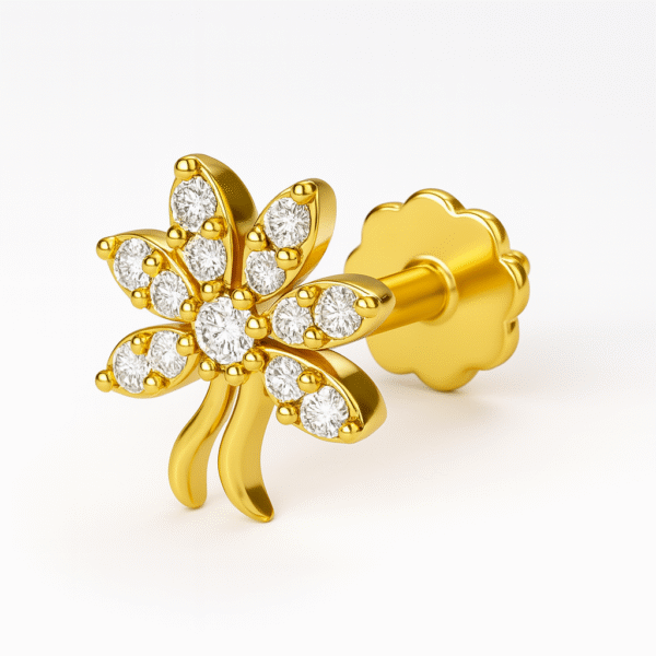Diamond NosePin | .08ct | Floral | 18k