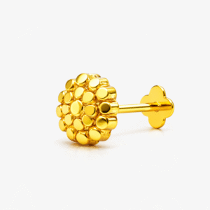 22K Hallmarked Gold Screw-Back Nose Pin (4 mm)