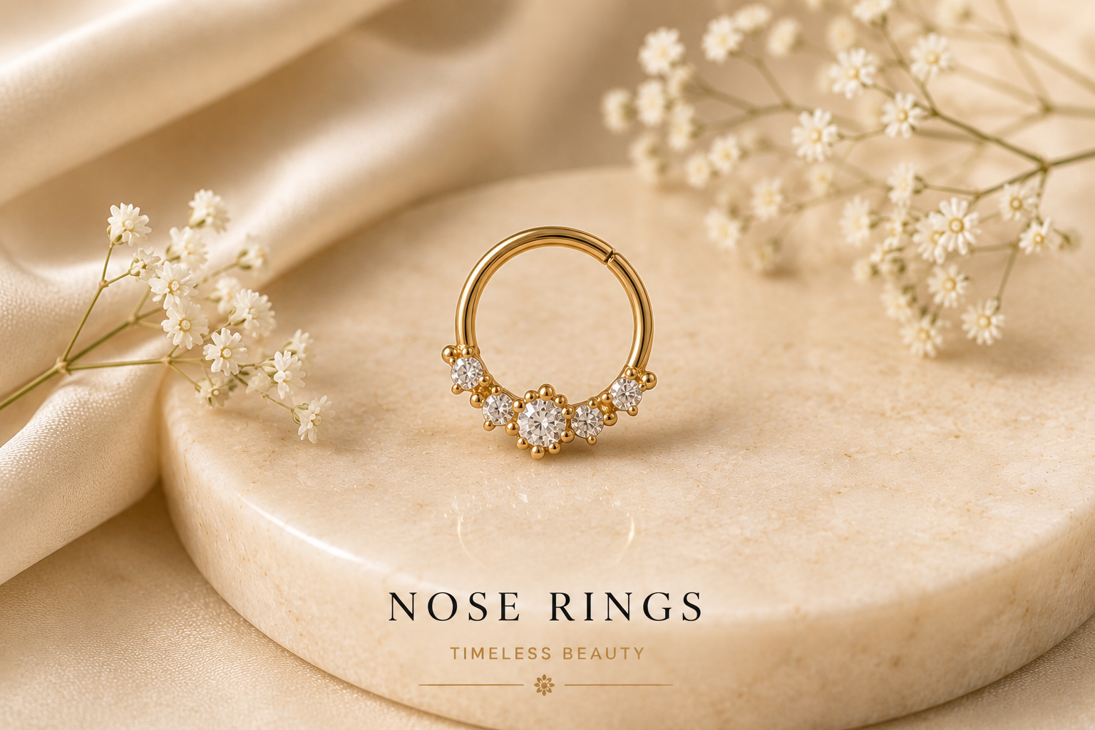 Gold nose rings by Tibras Jewels